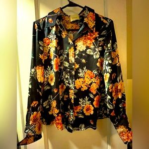 Elie Tahari Button Down Floral Shirt